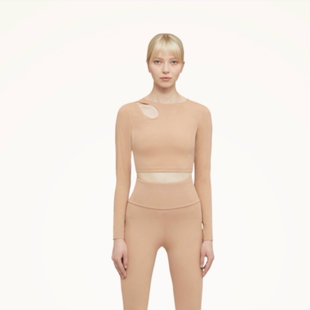 Wolford NWT Warm Up Crop Top - Almond size XS & Small